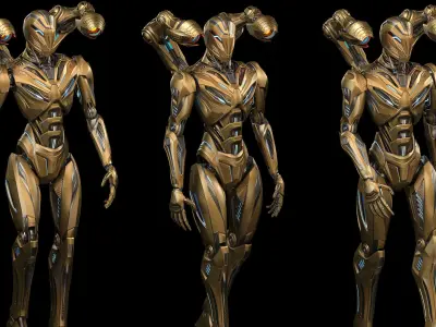 Robot Alien Destroyer - Rigged and Animated 3D model