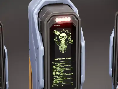Sci-fi Console X1 PBR Low-poly 3D model