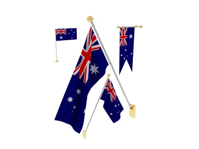 Flags of Australia 3D model