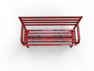 Very Old Street Bench Terror Low-poly 3D model