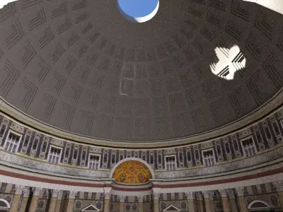 Pantheon with interior 3D model