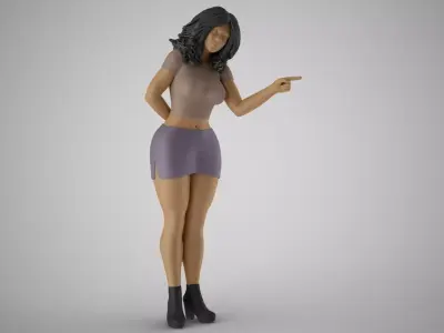 Woman Show the Door 3D print model