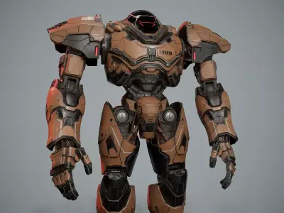 Robot Sci-fi low poly  Low-poly 3D model