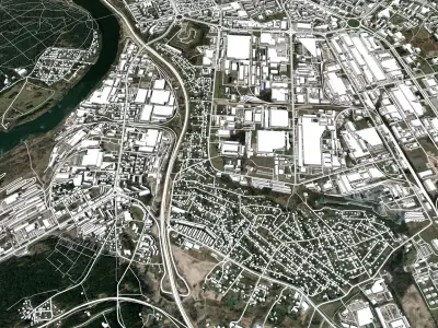 Cityscape Kaunas Lithuania 3D model