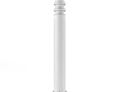 Cylindrical Exterior Standing Lamp 3D Model 3D model
