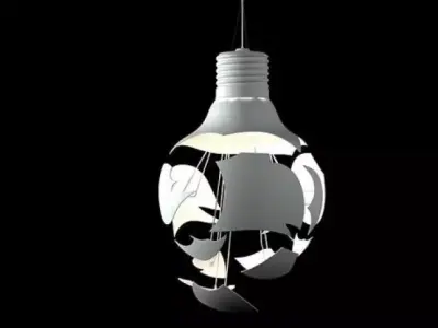 Dining Set 4 four different colored plastic chairs 3D model