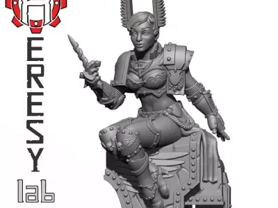 Heresylab HL265 - Sci Fi Female Dark Angel Guard Pin-Up 3D print model