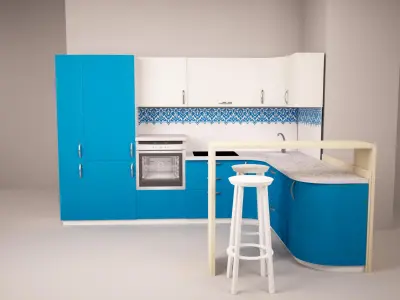 kitchen with ornament 3D model
