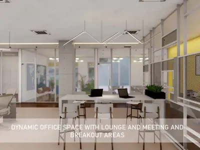 Dynamic Office Space with Lounge and Meeting and breakout Areas 3D model