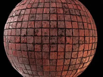 Red Grunge Brick Wall-PBR-02 Texture