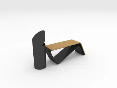 Bench Park 23 Low-poly 3D model