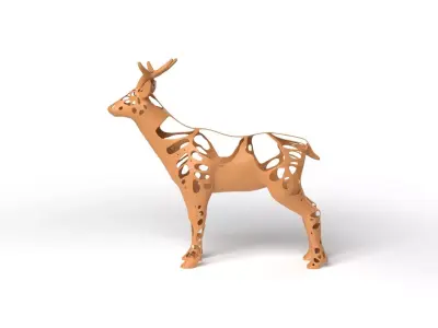 Deer Dust Voronoi Low-poly 3D model