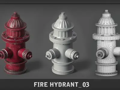 7 Fire Hydrant  Low-poly 3D model