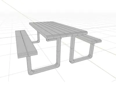 picnic table 3D model