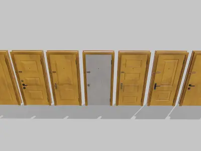 Doors big pack Low-poly 3D model
