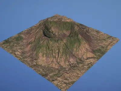 Landscape Environment Volcano Snow 11 Low-poly 3D model