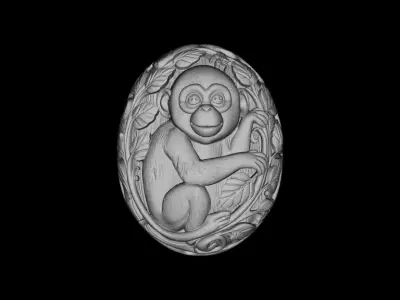 Monkey in Egg Model -3d STL Print Model 3D print model