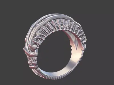 bioorganic giger style ring  v3 3D print model