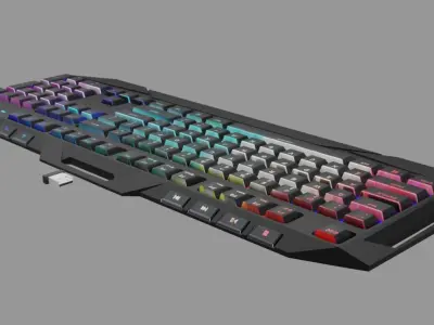 Gaming Keyboard Low-poly 3D model