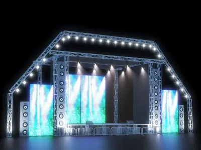 concert stage  Low-poly 3D model
