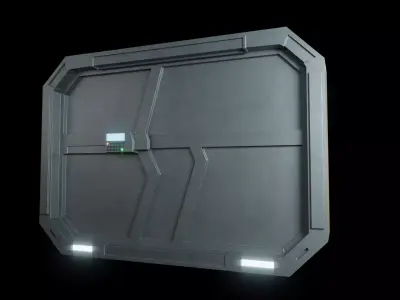 Sci-fi door Low-poly 3D model order