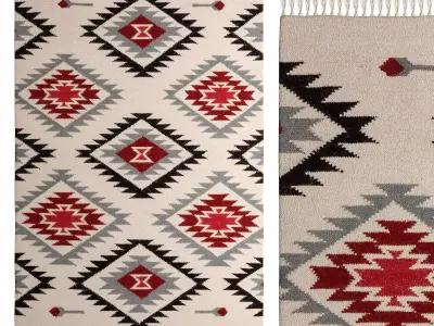 Hand Woven Kilim Zohra Beige By Benuta 3D model