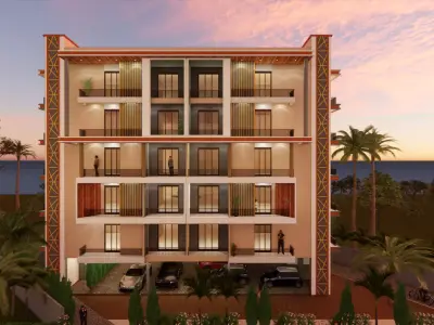Modern Apartment Building - Luxury Residential Housing 3D model purchase
