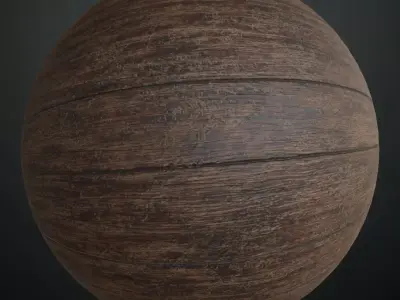 Polished Walnut Herringbone Parquet PBR Seamless Texture