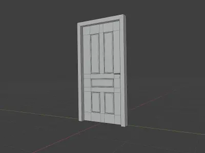 Door Wood PBR Low Poly Low-poly 3D model