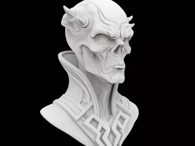 Alien Shaman Bust 3D Print Model 3D print model