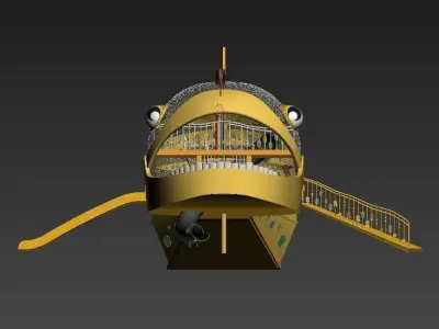 Ocean theme fish playground equipment 3D model