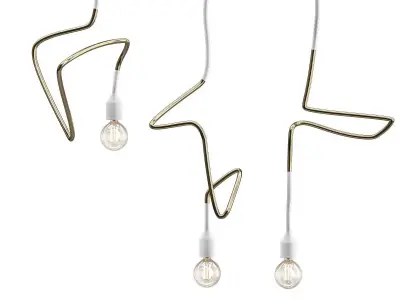 Untitled pendant light in gold and brass 3D model