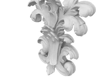 Elegant Ornate Wall Decor Relief Low-poly 3D model
