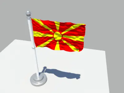 Republic of Macedonia flag 3D model