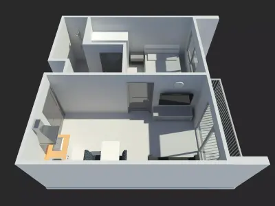 Apartment room by REVIT 25R09 3D model
