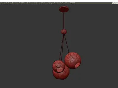 OPEN ORBIT CLEAR GLASS CHANDELIER Low-poly 3D model