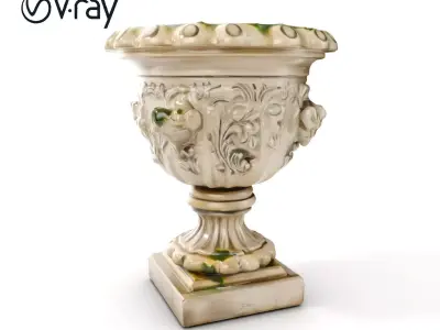 Ornate Stone Planter model pack Low-poly 3D model