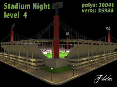 Stadium Level 4 Night Low-poly 3D model