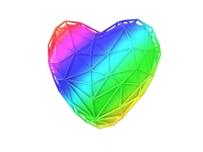 Stylish Heart V4 011 Low-poly 3D model