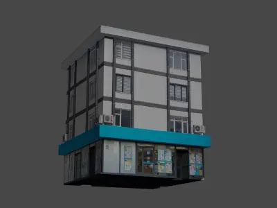 Architectural Building-4 Free low-poly 3D model
