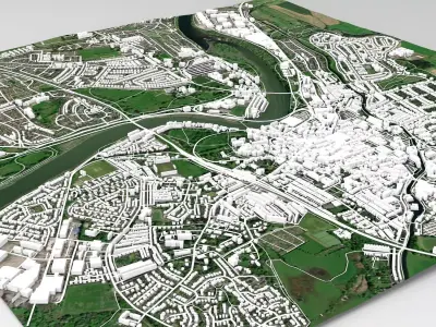 Cityscape Lancaster Great Britain 3D model