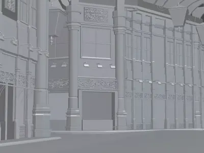 london street Low-poly 3D model