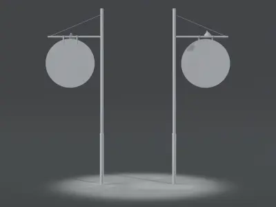 Vintage Gas Station Pole Sign - GameReady Low-poly 3D model