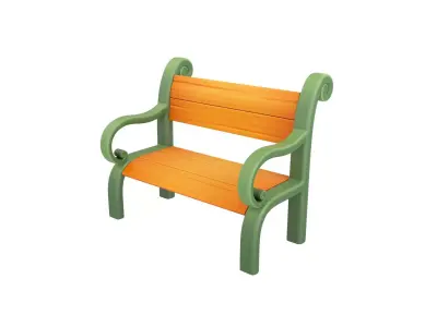 Cartoon Bench 3D model