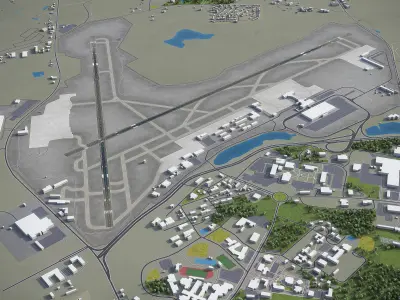 Columbia Metropolitan Airport - CAE Low-poly 3D model