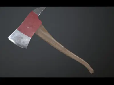 Fire axe Low-poly 3D model