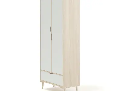 Wooden Children Wardrobe 3D model