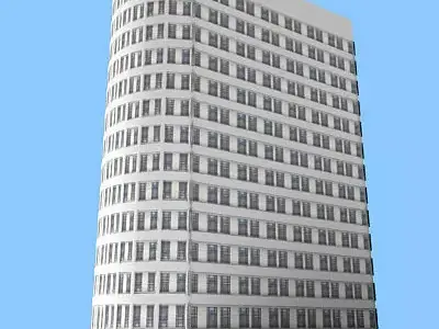 Tall Lowpoly Office Building 113 Low-poly 3D model
