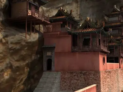 Hanging Temple  Xuankong Temple  Hengshan Datong 3D model