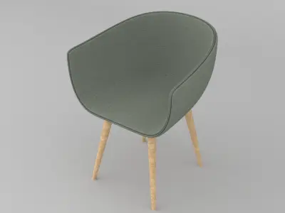 chair with wooden legs 3D model